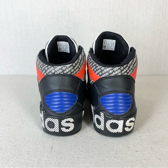 Adidas~Men’s Originals Hardcourt Hi Black Active Red, Blue Athletic Shoes~Sz 8 - Picture 4 of 14